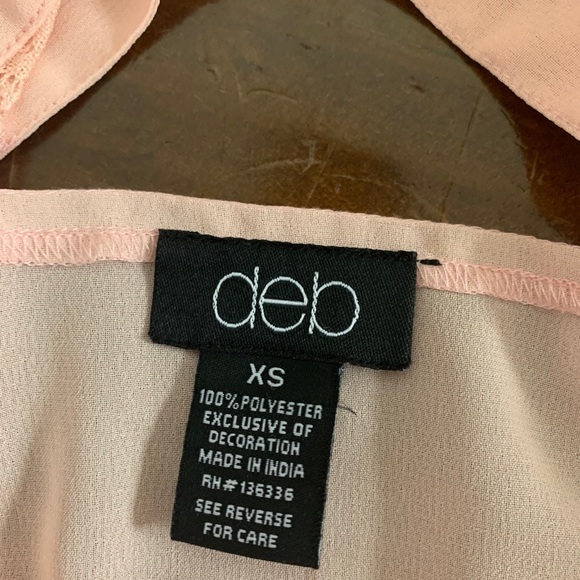 deb light pink sheer blouse with lace - Picture 4 of 4